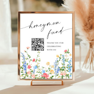 Pastel Pink Bohemische Wildblumen Flitterwochenfon Poster