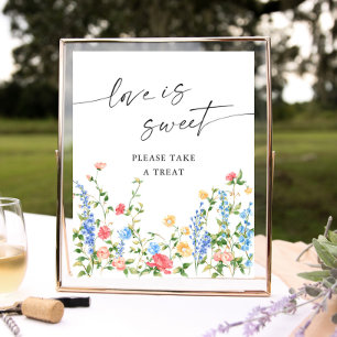 Pastel Pink Bohemische Wildblumen Liebe ist süß Poster