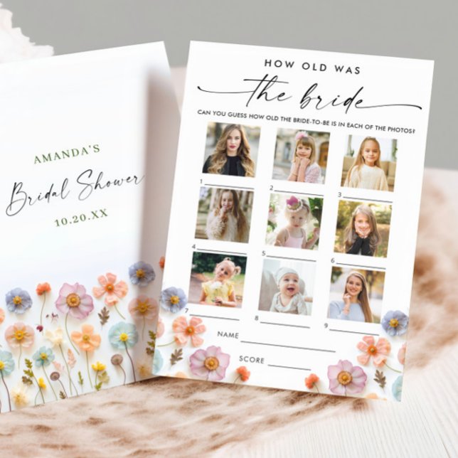 Pastel Pink Boho Fleur sauvage carte de jeu nuptia (Créateur téléchargé)