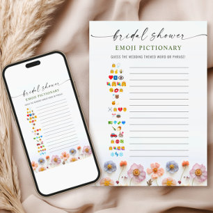 Pastel Pink Boho Fleur sauvage carte de jeu nuptia