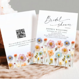 Pastel Pink Boho Wilde Blume Brautparty Einladung