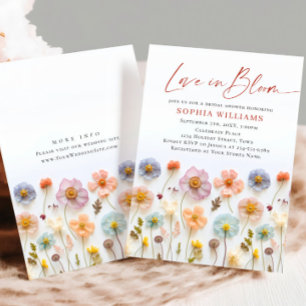 Pastel Pink Boho Wilde Blume Brautparty Einladung