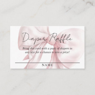Pastel Pink Bow Diaper Raffle Baby Dusche Begleitkarte