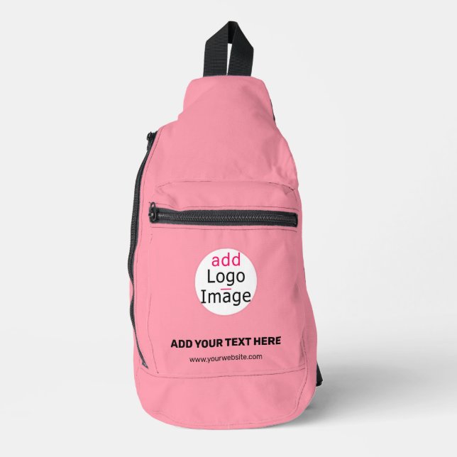 Pastel Pink Business Chic Custom Crossbody Bag (Vorderseite)