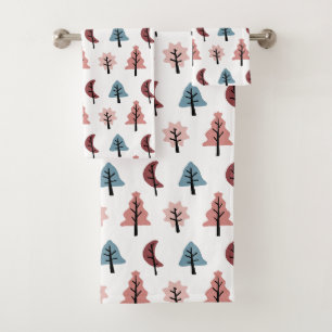 Pastel Pink Christmas Tree Motif Holiday