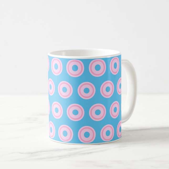 Pastel Pink Circles Simple Clean Minimal Blue Kaffeetasse (VorderseiteRechts)