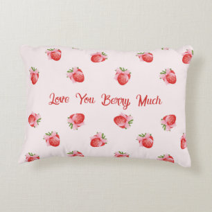 Pastel Pink Coquette Strawberry Personalisiert Dekokissen