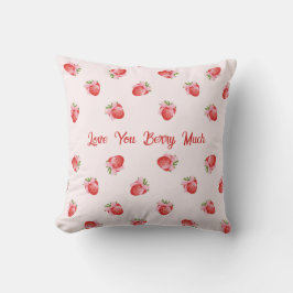Pastel Pink Coquette Strawberry Personalisiert Kissen