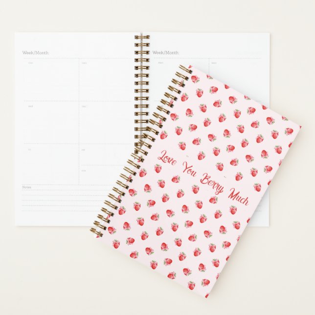 Pastel Pink Coquette Strawberry Personalisiert Planer (Anzeige)