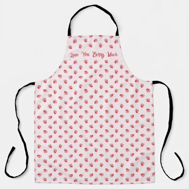 Pastel Pink Coquette Strawberry Personalisiert Schürze (Vorderseite)