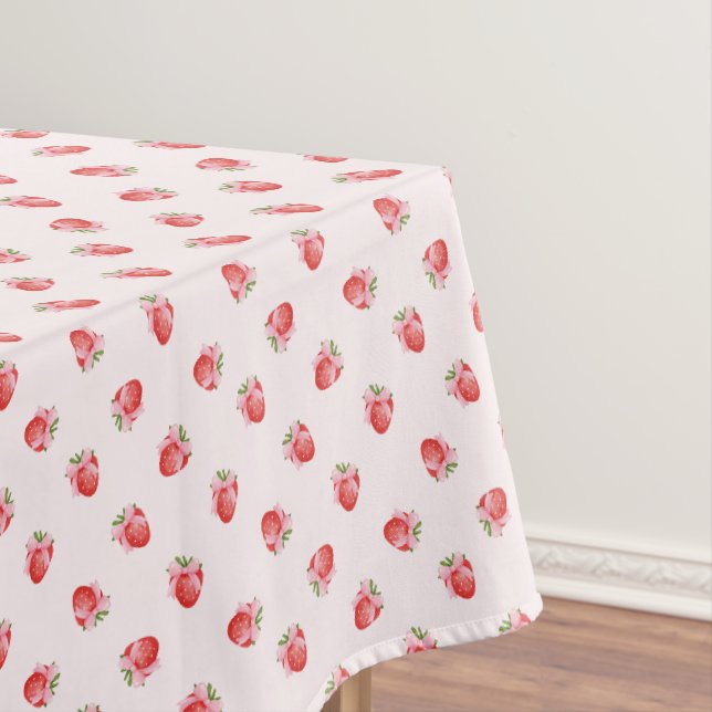 Pastel Pink Coquette Strawberry Personalisiert Tischdecke (Beispiel)