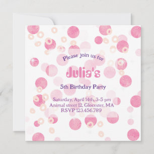 Pastel pink dots Geburtstagsparty Einladung