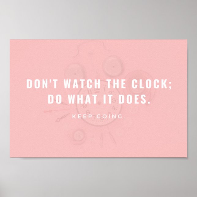 Pastel Pink Einfache Minimaluhr Cool Poster (Vorne)