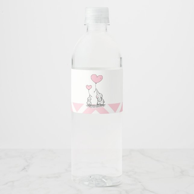 Pastel Pink Elephant Girl Babydusche (Vorderseite)