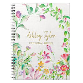 Pastel Pink floral mädchenhaft niedlich personalis Notizblock