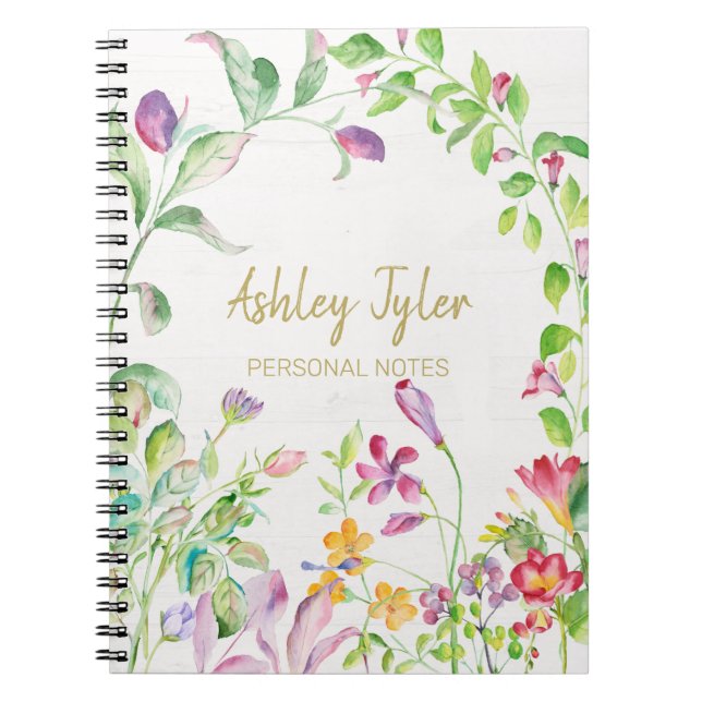 Pastel Pink floral mädchenhaft niedlich personalis Notizblock (Vorderseite)
