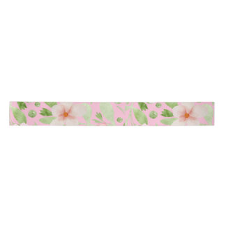 Pastel Pink Floral Pattern - Soft Blush Flowers Satinband