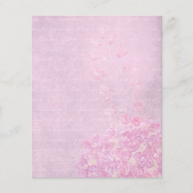 Pastel Pink Floral & Text Scrapbook Ephemera (Vorderseite)