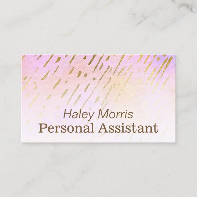 Pastel Pink Freelance Persönlicher Assistent Visitenkarte (Vorderseite)