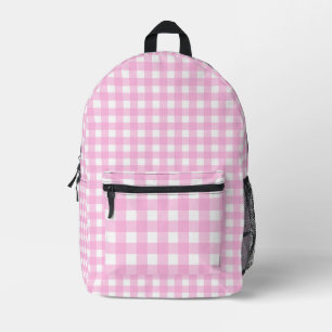 Pastel Pink Gingham Pattern Bedruckter Rucksack