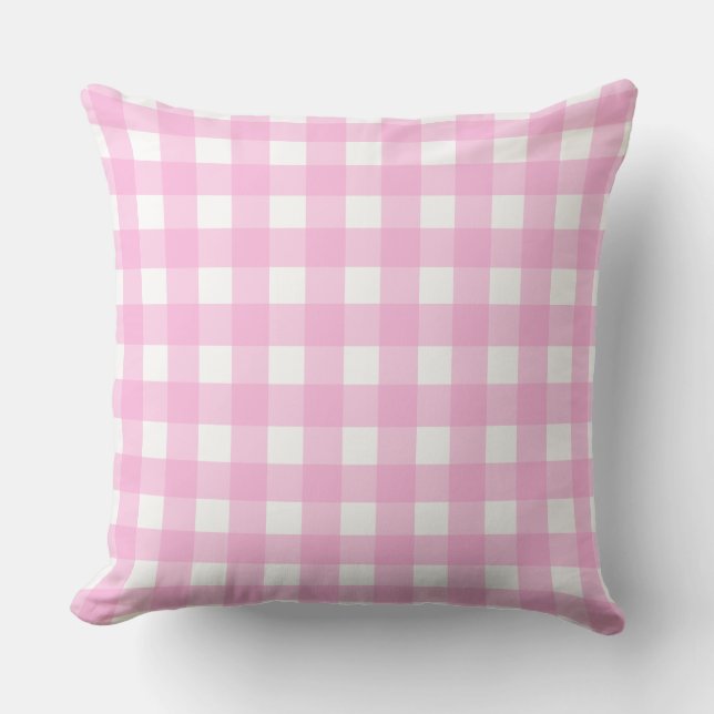 Pastel Pink Gingham Pattern Kissen (Vorderseite)