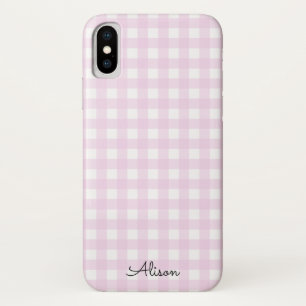 Pastel Pink Gingham Personalisiert Phone Case