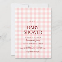 Pastel Pink Gingham | Summer Picnic Baby Dusche