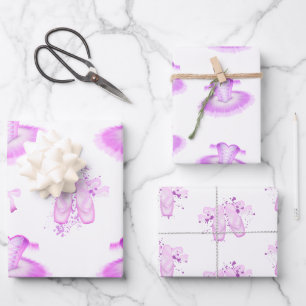 Pastel Pink Girls Ballerina Tutu Ballet Geschenkpapier Set
