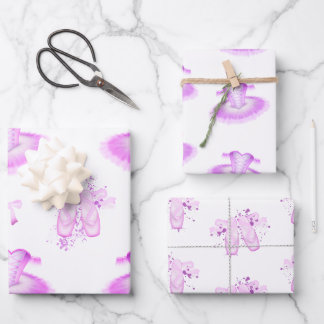 Pastel Pink Girls Ballerina Tutu Ballet Geschenkpapier Set