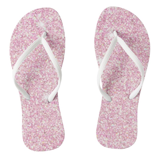 Pastel Pink Glitz und Glam Flip Flops (Fußbett)