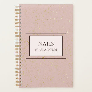 Pastel Pink Glitzer Nail Salon Manicurist Planer