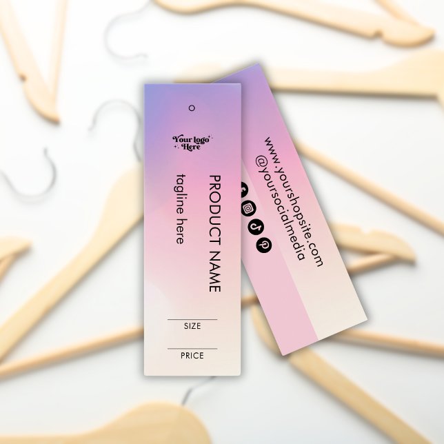 Pastel Pink Gradient Rainbow Logo Taille Prix (Créateur téléchargé)