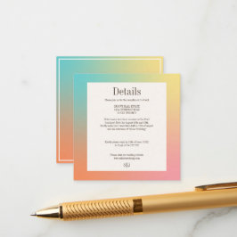 Pastel Pink Gradient Retro Elegante Hochzeit Begleitkarte