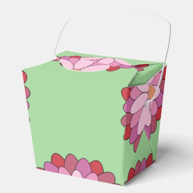 Pastel Pink Green Asian Medallion Floral Geschenkschachtel (Vorderseite)