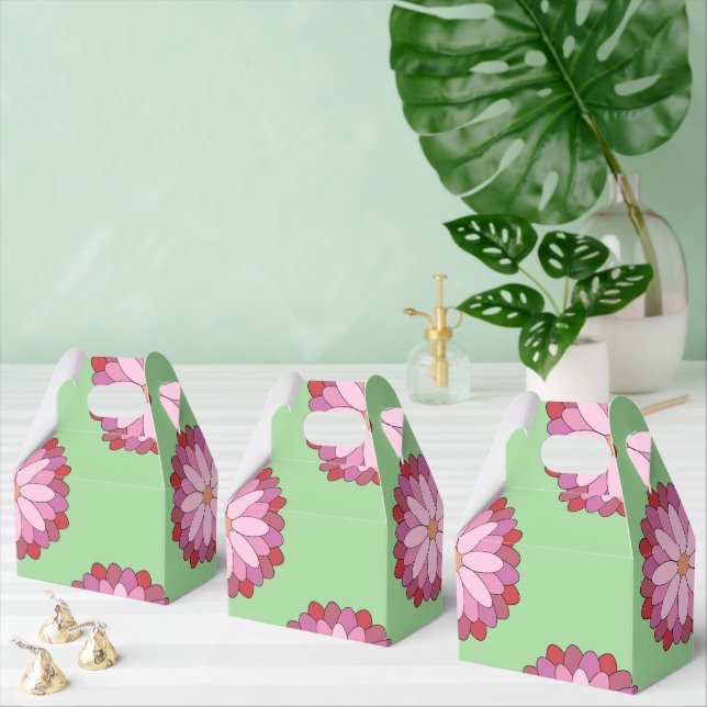 Pastel Pink Green Asian Medallion Floral Geschenkschachtel (Zahlreiche)