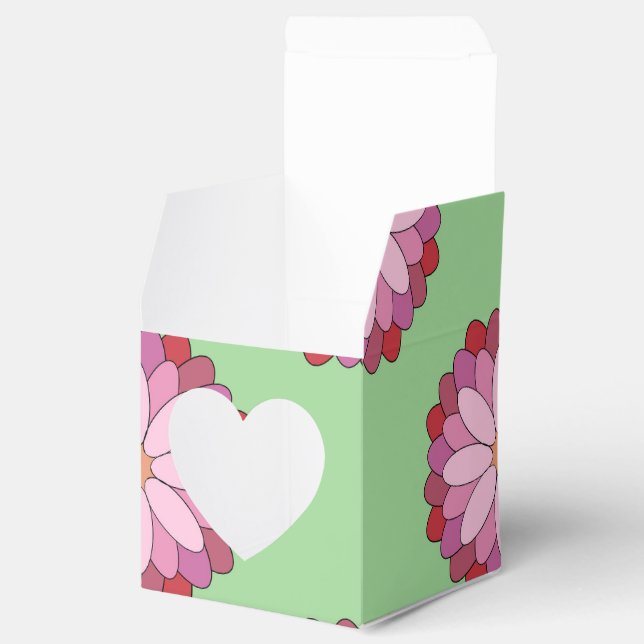 Pastel Pink Green Asian Medallion Floral Geschenkschachtel (Geöffnet)