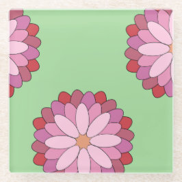 Pastel Pink Green Asian Medallion Floral Glasuntersetzer