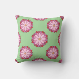 Pastel Pink Green Asian Medallion Floral Kissen