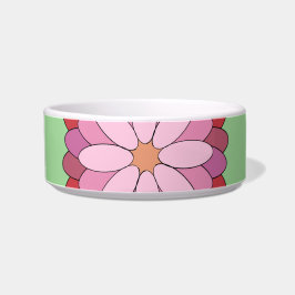 Pastel Pink Green Asian Medallion Floral Napf
