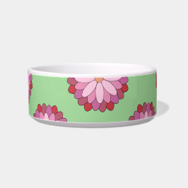 Pastel Pink Green Asian Medallion Floral Napf