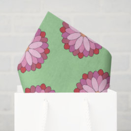 Pastel Pink Green Asian Medallion Floral Seidenpapier