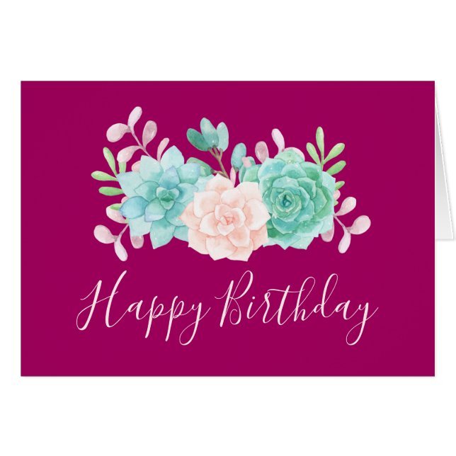 Pastel Pink & Green Floral Bouquet Anniversaire (Devant horizontal)