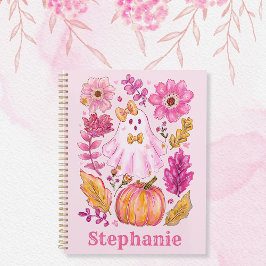 Pastel Pink Halloween Ghost with Custom Name