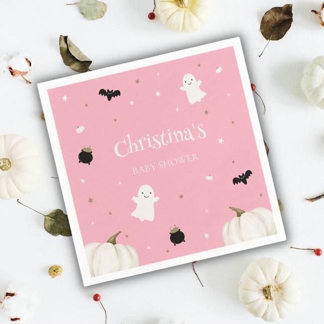 Pastel Pink Halloween Kinderdusche Serviette (Von Creator hochgeladen)