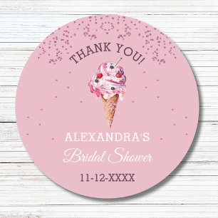 Pastel Pink Ice Creme Brautparty Vielen Dank Runder Aufkleber