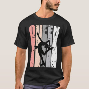 Pastel Pink Ice Skaten Queen Birthday Themed Prin T-Shirt