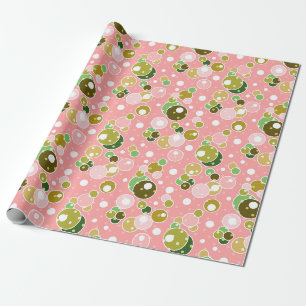 Pastel pink Kinder Spaß Blasen Kreis Geburtstag n Geschenkpapier