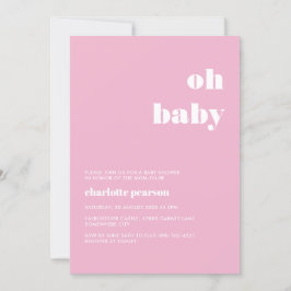 Pastel Pink Kinderdusche Einladung