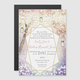 Pastel Pink Lila Blue Blush Hochzeit Magneteinladung