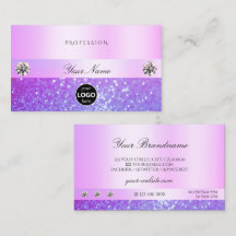 Pastel Pink Lila Glitzer Juwelen und Logo Glamour